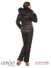 Модный женский пуховик Conso WSF170551 - brown – шоколадный​. Прямой силуэт, классической длины, со встроенными прорезиненными манжетами, защищающими от ветра. Фото 5