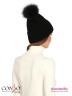 Модная шапка Conso KHF180308 - nero – черный для холодной погоды. Модель с широким отворотом изготовлена из мягкой пряжи. Фото 3