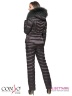 Модный женский пуховик Conso WSF170551 - iron – темно-серый​. Прямой силуэт, классической длины, со встроенными прорезиненными манжетами, защищающими от ветра. Фото 4