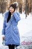 Зимняя брендовая женская пуховая парка NAUMI N17 76 02 Sky Blue - Голубой ​с мехом енота