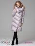 Стильное пальто Conso WL 180539 - silver lilac – жемчужный A-силуэта длиной ниже колена со свободным отложным воротником и капюшоном. Фото 1