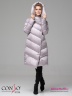 Стильное пальто Conso WL 180539 - silver lilac – жемчужный A-силуэта длиной ниже колена со свободным отложным воротником и капюшоном. Фото 2