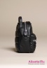 Сумочка - рюкзачок с молниями, длинной и короткой ручками NAUMI NSS 18 801 BLACK - черный​ в форме рюкзачка. Фото 2