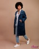 Женское прямое пальто-парка марки Джейн Сарта модель 081 синий