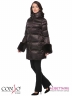 Стильное пальто A-силуэта Conso WMF170511 - brown – шоколадный​ классической длины. Модель с воротником-стойкой застегивается на металлическую молнию. Фото 2