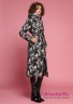 Пальто пуховое Miss NAUMI 18 W 108 00 11 Grace black – Принт черный​, приталенного силуэта. Горизонтальная стежка, рукав втачной классический. Вид сбоку