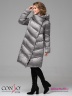 Стильное пальто Conso WL 180539 - metal grey – мокрый асфальт A-силуэта длиной ниже колена со свободным отложным воротником и капюшоном. Фото 3