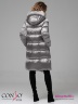 Стильное пальто Conso WL 180539 - metal grey – мокрый асфальт A-силуэта длиной ниже колена со свободным отложным воротником и капюшоном. Фото 4
