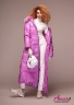 Длинное пуховое пальто прямого силуэта НАОМИ 749 Fuchsia - Розовый ​с капюшоном