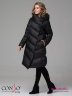Стильное пальто Conso WL 180539 - nero – черный​ A-силуэта длиной ниже колена со свободным отложным воротником и капюшоном. Фото 2