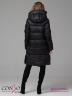 Стильное пальто Conso WL 180539 - nero – черный​ A-силуэта длиной ниже колена со свободным отложным воротником и капюшоном. Фото 4