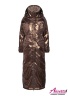 Длинный пуховик теплый с мехом NAUMI (НАОМИ) 19 708 Z Mirror-Bronze - Бронза