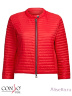 Куртка женская укороченная на весну, лето CONSO SS170102 - rosso​ - красный идеальна для теплой весенней погоды. Модель прямого силуэта с рукавами 7/8 и круглой горловиной. Куртка застегивается на оригинальную металлическую молнию и кнопку. Фото 4