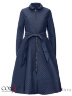 Эффектное женское пальто CONSO SS170103 - navy - тёмно-синий​ длины миди для прохладной погоды. Модель силуэта «New look», с длинными рукавами и отложным воротником. Фото 4