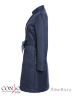 Стильное женское пальто CONSO SS170130 - navy - тёмно-синий​ длиной выше колен для прохладной погоды. Модель прилегающего кроя, с отрезной линией талии, подчеркнутой поясом, и закругленным воротником-стойкой. Фото 6