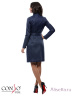 Стильное женское пальто CONSO SS170130 - navy - тёмно-синий​ длиной выше колен для прохладной погоды. Модель прилегающего кроя, с отрезной линией талии, подчеркнутой поясом, и закругленным воротником-стойкой. Фото 4