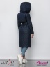 Женственное пальто CONSO SL 190107 night – темно-синий приталенного силуэта длиной миди. Купите недорого в официальном интернет-магазине Alisetta.ru. Фото 8