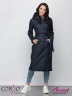 Женственное пальто CONSO SL 190107 night – темно-синий приталенного силуэта длиной миди. Купите недорого в официальном интернет-магазине Alisetta.ru. Фото 1
