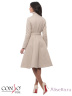 Эффектное женское пальто CONSO SS170103 - light beige​ - светло-бежевый​ длины миди для прохладной погоды. Модель силуэта «New look», с длинными рукавами и отложным воротником. Фото 3