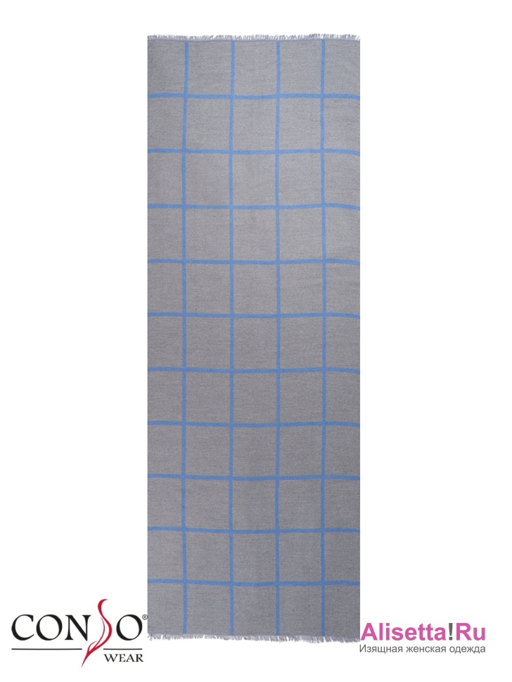 Шарф женский Conso KS180302 - silver/blue – серый/голубой