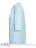 Пальто CONSO SS170131 - light blue - светло-синий​ прямого кроя свободного силуэта - для прохладной погоды. Изделие длиной выше колена с рукавами три четверти и аккуратным круглым вырезом по горловине. Фото 5