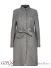 Стильное женское пальто CONSO SS170130 - metal grey - серый​ длиной выше колен для прохладной погоды. Модель прилегающего кроя, с отрезной линией талии, подчеркнутой поясом, и закругленным воротником-стойкой. Фото 5