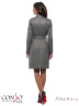 Стильное женское пальто CONSO SS170130 - metal grey - серый​ длиной выше колен для прохладной погоды. Модель прилегающего кроя, с отрезной линией талии, подчеркнутой поясом, и закругленным воротником-стойкой. Фото 4