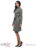 Стильное женское пальто CONSO SS170130 - metal grey - серый​ длиной выше колен для прохладной погоды. Модель прилегающего кроя, с отрезной линией талии, подчеркнутой поясом, и закругленным воротником-стойкой. Фото 3