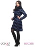 Классическое пуховое пальто Conso WMF170513 - navy – темно-синий​ прямого силуэта с ассиметричным подолом длиной до колен. Модель застегивается на металлическую молнию. Фото 3