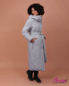 Длинное зимнее утеплённое пальто с капюшоном и поясом Janesarta 118 голубой