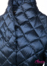 Пуховик-халат на скрытых кнопках элегантная модель с поясом  NAUMI 1103 Blue - синий
