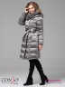 Приталенное пальто Conso WLF 180507 - metal grey – мокрый асфальт​ с юбкой силуэта «трапеция» длиной ниже колена. Фото 2