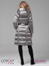 Приталенное пальто Conso WLF 180507 - metal grey – мокрый асфальт​ с юбкой силуэта «трапеция» длиной ниже колена. Фото 3