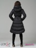 Приталенное пальто Conso WL 180508 - nero – черный с юбкой A-силуэта длиной ниже колен. Фото 5