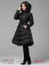 Приталенное пальто Conso WL 180508 - nero – черный с юбкой A-силуэта длиной ниже колен. Фото 3
