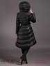 Приталенное пальто Conso WL 180508 - nero – черный с юбкой A-силуэта длиной ниже колен. Фото 6