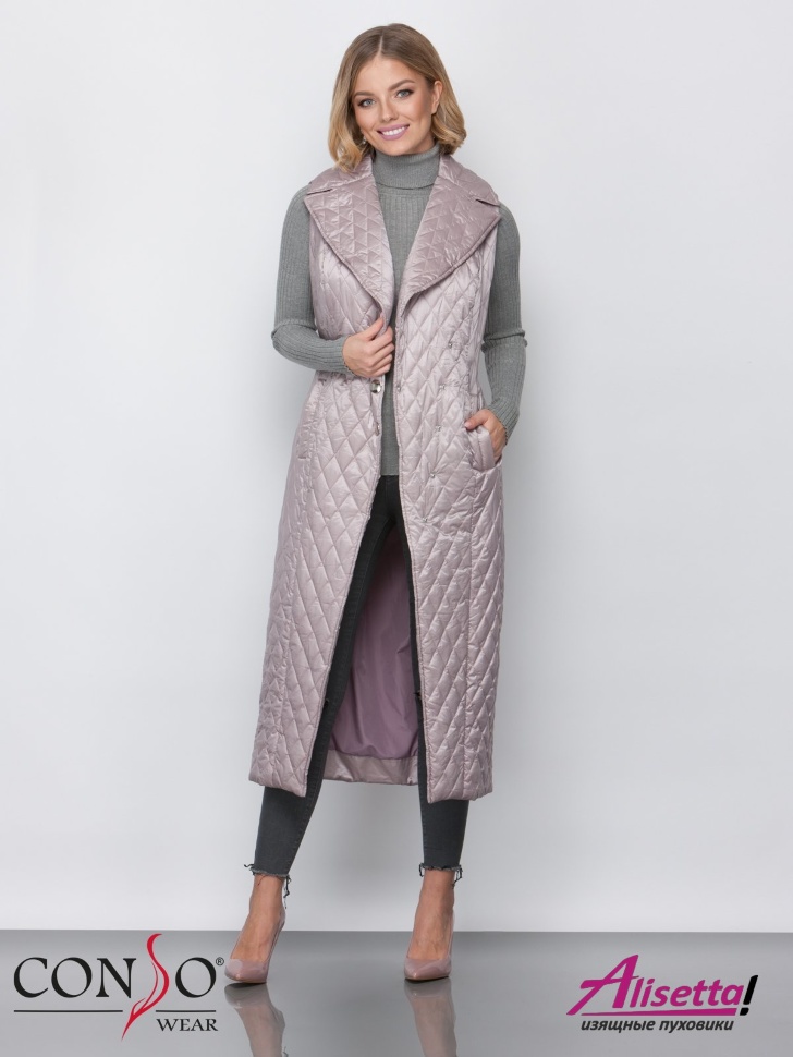 Пальто женское Conso SL 190110 carmandy – пепельно розовый