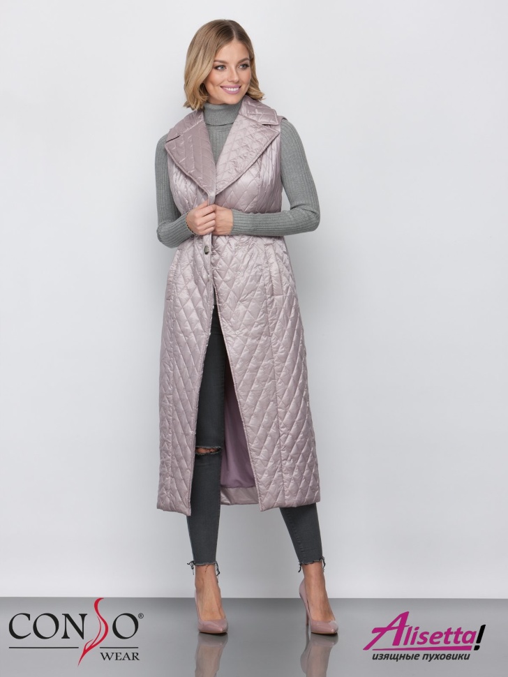 Пальто женское Conso SL 190110 carmandy – пепельно розовый