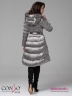 Приталенное пальто Conso WL 180508 - metal grey – мокрый асфальт с юбкой A-силуэта длиной ниже колен. Фото 4