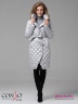 Стильное пуховое пальто Conso WMF 180509 - light silver – серебристый длиной до колена, слегка зауженного силуэта, c закругленным подолом. Фото 2