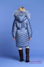 Пуховое пальто PRINCESS NAUMI PN17 232 02 Sky Blue - голубой в ромбовидную стежку средней длины. Фото 5
