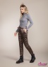 Женские брюки на натуральном гусином пуху из лаковой ткани, силуэт каррот NAUMI 852 V Bronze - Бронза