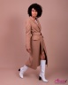 Длинное женское элегантное пальто Jane Sarta 093 - серый