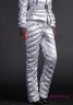 Пуховые брюки Брюки NAUMI NS17 51 00 SILVER - серебро в стежку-елочку с завышенной талией. Для усиления низа брюк вшиты боковые молнии. Фото 4
