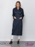 Модное женское пальто на весну и лето CONSO SL 190112 night – темно-синий прямого силуэта длины миди. Купите недорого в официальном интернет-магазине Alisetta.ru. Фото 1