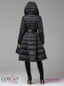 Эффектное пальто Conso WMF 180510 - nero – черный средней длины. Модель приталенного кроя, подчеркнутого поясом. Фото 6