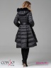Эффектное пальто Conso WMF 180510 - nero – черный средней длины. Модель приталенного кроя, подчеркнутого поясом. Фото 5