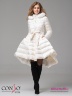 Эффектное пальто Conso WMF 180510 - ivory – молочный средней длины. Модель приталенного кроя, подчеркнутого поясом. Фото 1