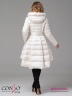 Эффектное пальто Conso WMF 180510 - ivory – молочный средней длины. Модель приталенного кроя, подчеркнутого поясом. Фото 5