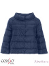 Модная куртка укороченного типа CONSO SS170108 - navy - тёмно-синий для прохладной погоды. Свободный силуэт со спущенным плечом и рукавами три четверти. Модель со свободным воротником-стойкой застегивается на потайные кнопки. Фото 4